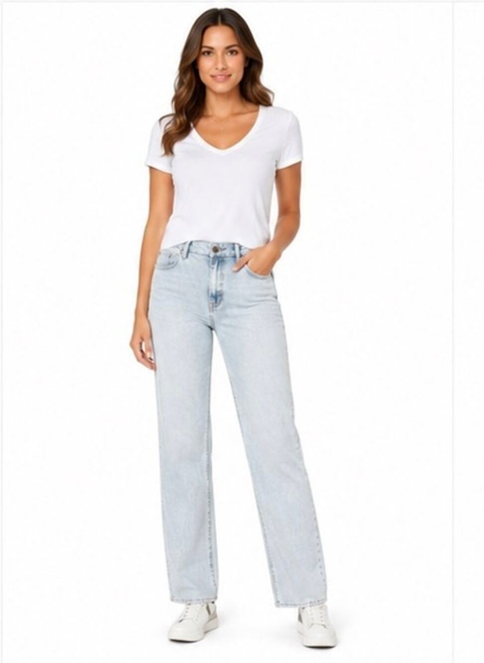 PacSun Women's 32 Long Light Blue Corduroy Button Fly Straight Leg Pants